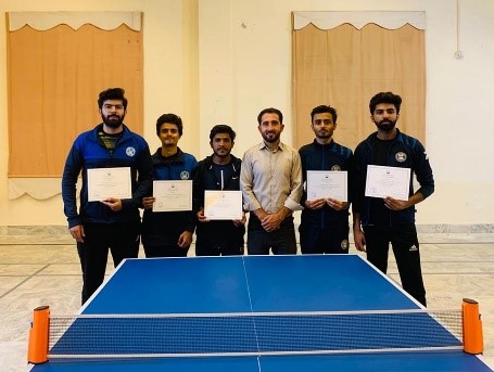 A view of table tennis match during HEC University table tennis